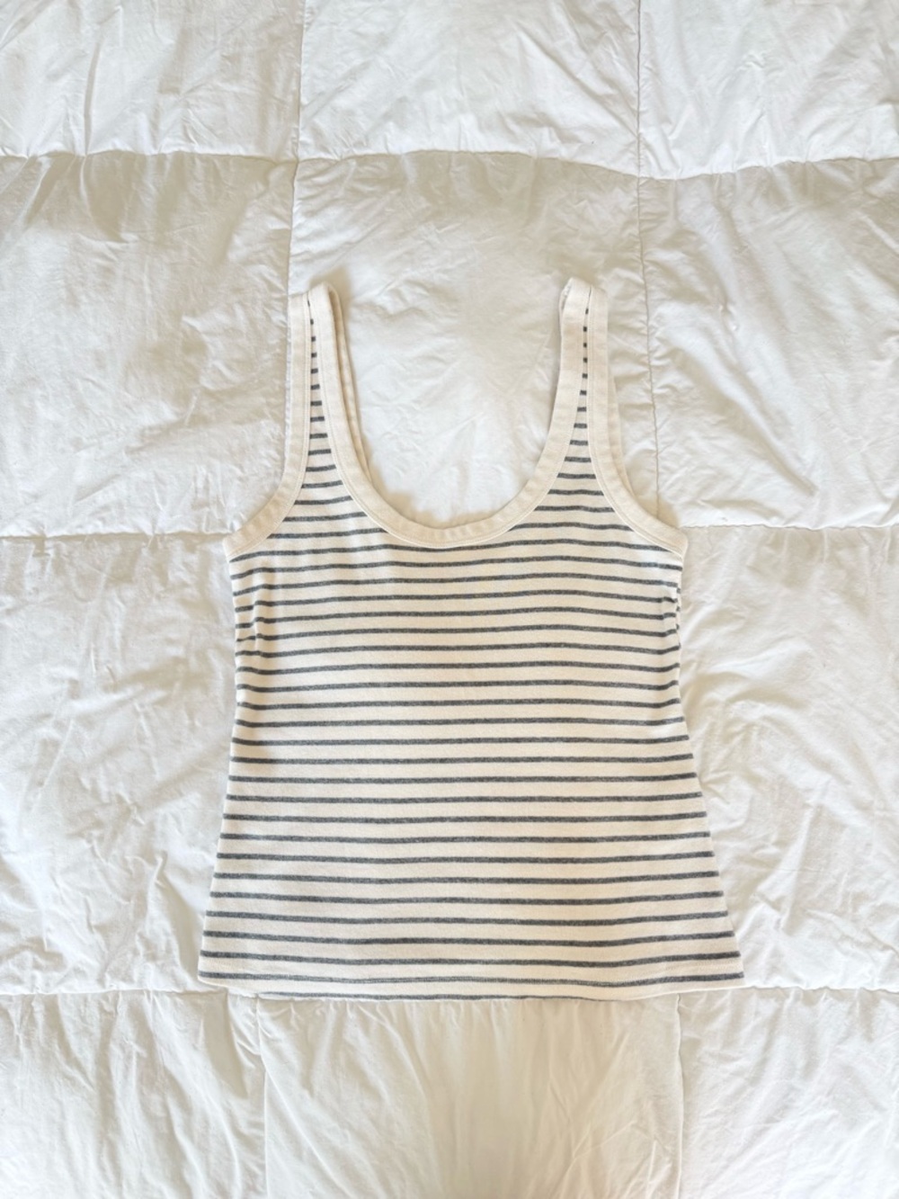 Abercrombie & Fitch Cream Tank with Grey Stripes